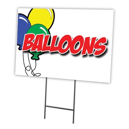 Signmission Balloons Yard Sign & Stake outdoor plastic coroplast window, C-1216 Balloons C-1216 Balloons